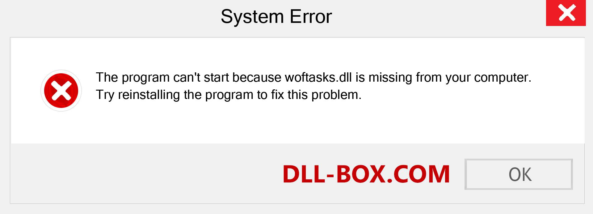  woftasks.dll file is missing?. Download for Windows 7, 8, 10 - Fix  woftasks dll Missing Error on Windows, photos, images
