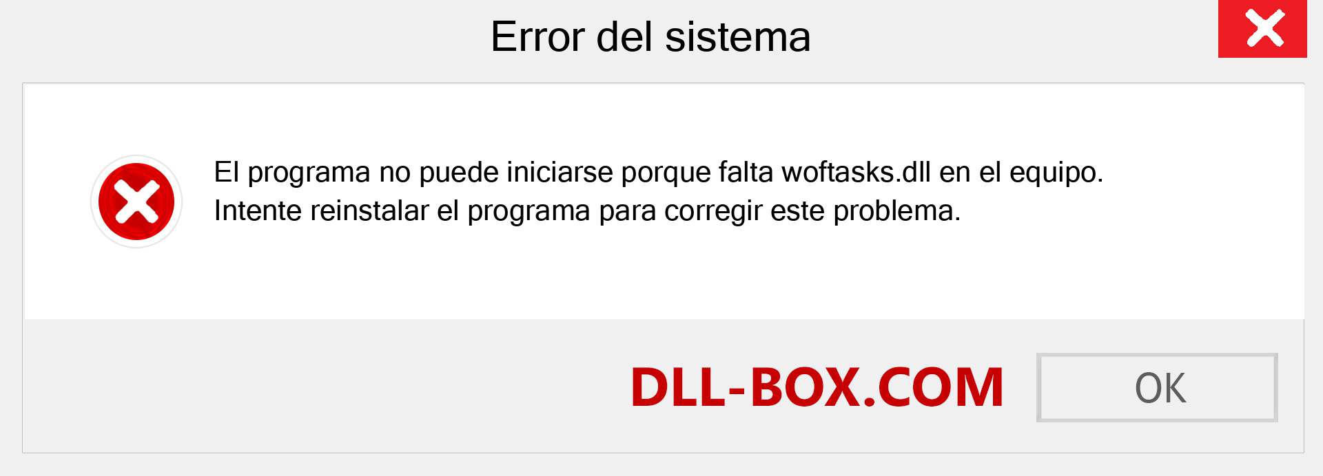 ¿Falta el archivo woftasks.dll ?. Descargar para Windows 7, 8, 10 - Corregir woftasks dll Missing Error en Windows, fotos, imágenes