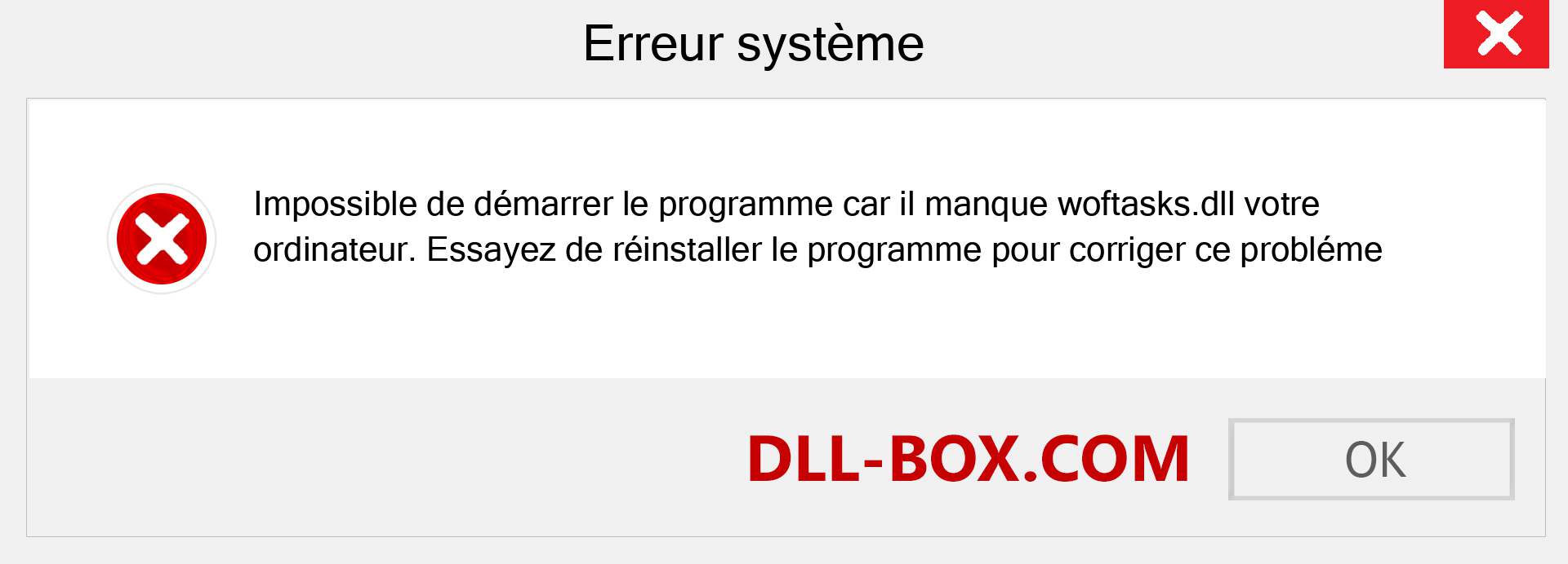 Le fichier woftasks.dll est manquant ?. Télécharger pour Windows 7, 8, 10 - Correction de l'erreur manquante woftasks dll sur Windows, photos, images